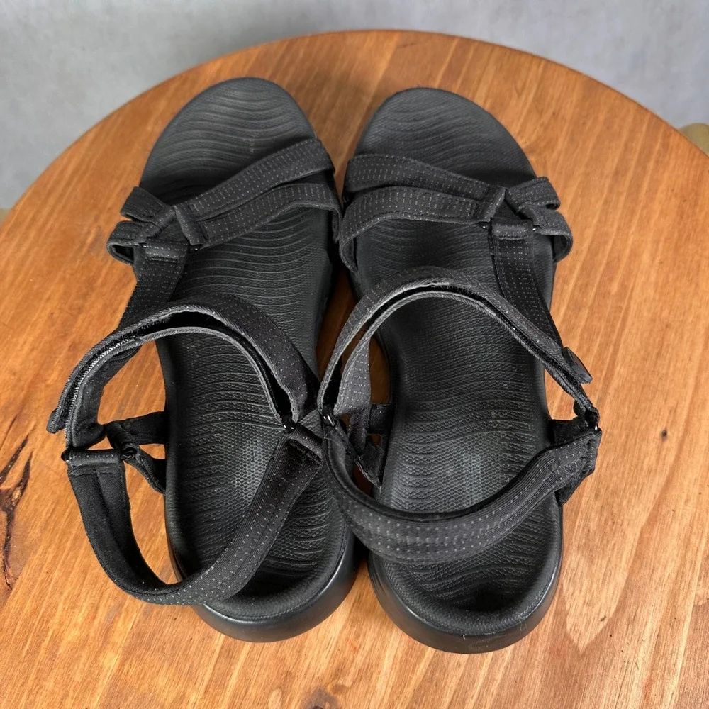 Skechers On-The-Go 600 Brilliancy Women 8 Black Good Sporty Strappy 15316